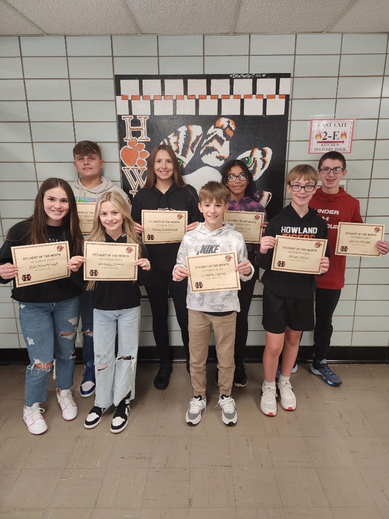 7th & 8th Grade Students of the Month
